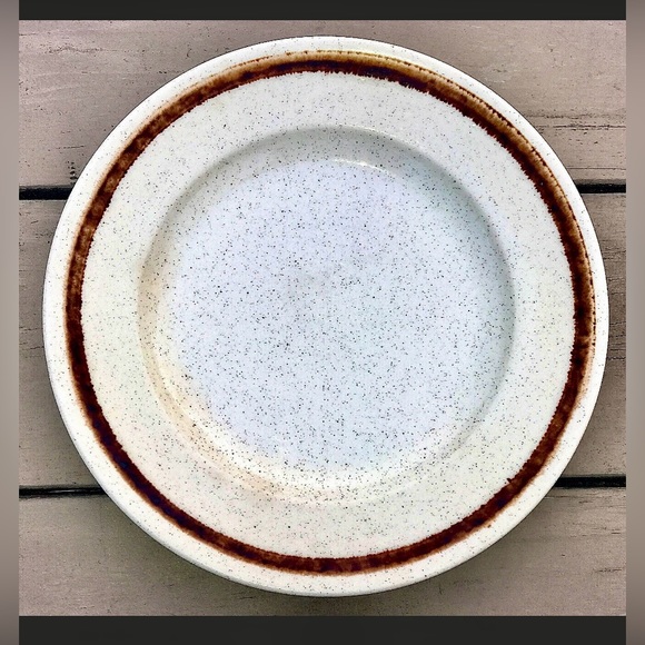 Mid Century Vtg Discontinued Homer Laughlin Speckled Stoneware Plate - Picture 3 of 8